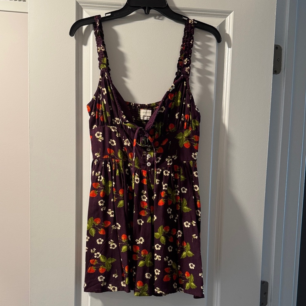 Strawberries & Floral Sleeveless Dress urban outfitters, small